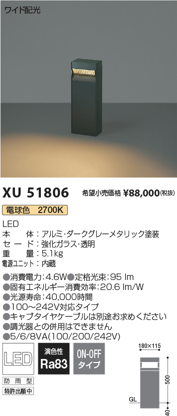 注目の KOIZUMI コイズミ照明 LEDエクステリアライト XU49875L
