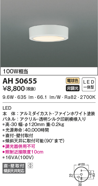 ギフト AH50468 照明器具 人感センサ付き薄型小型シーリング LED 温白色 コイズミ照明 PC