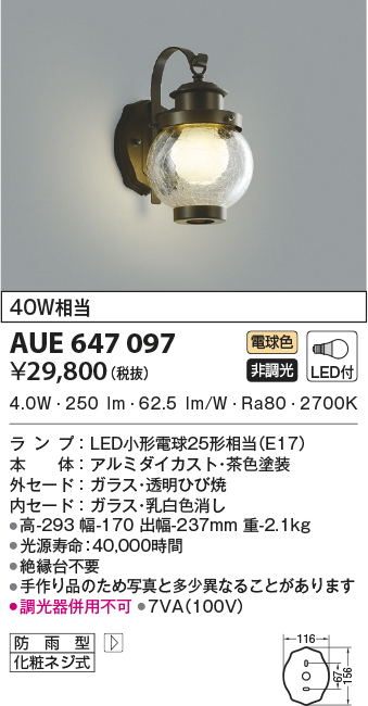 コイズミ照明 防塵・防水ブラケット 250 ガードタイプ ダークグレーメタリック AU45916L