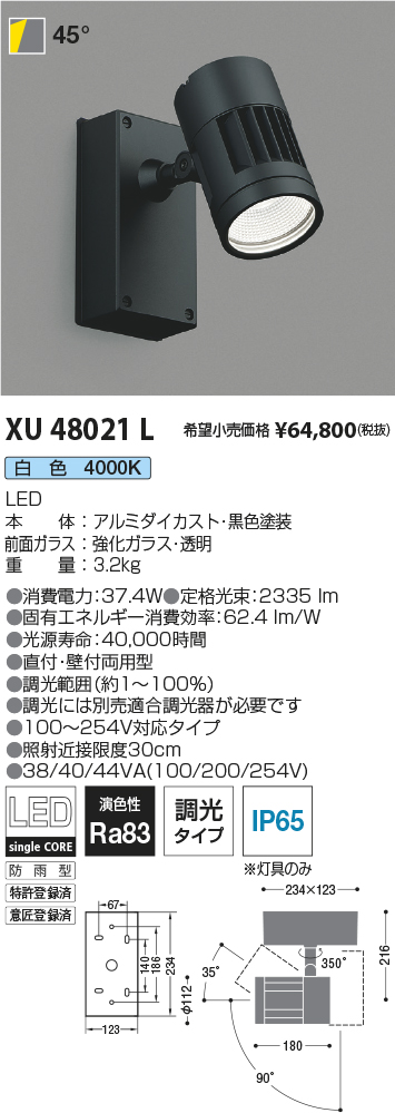 新着商品 コイズミ LEDアウトドアスポット AU40621L 納期目安