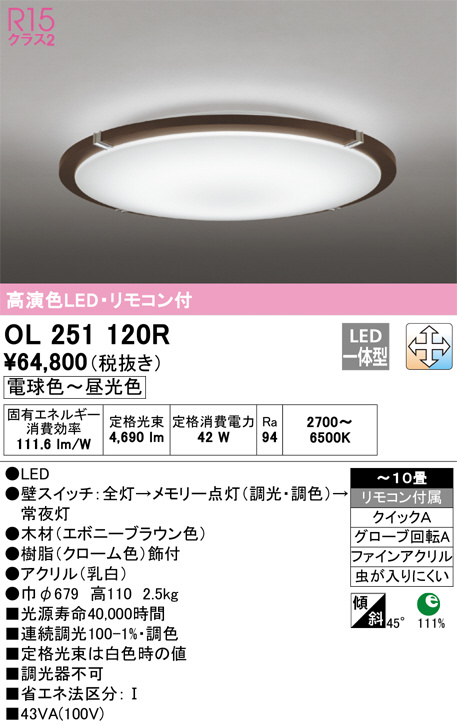 OL251120R(オーデリック) 商品詳細 ～ 照明器具・換気扇他、電設資材