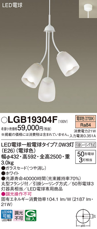 パナソニック 吹き抜け灯 LGB19304F パナソニック Panasonic 照明器具