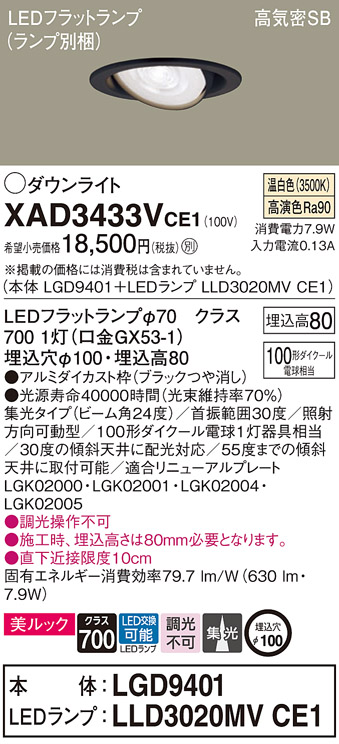 XADVCE1パナソニック 商品詳細 ～ 照明器具・換気扇他、電設資材