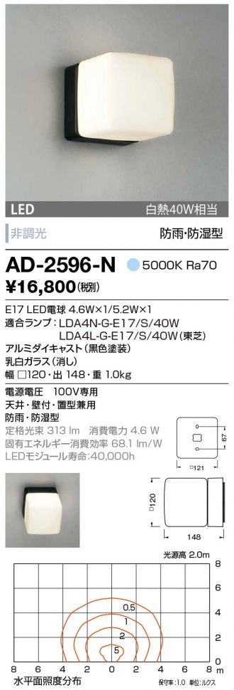 品質が 山田照明 LED一体型ブラケットライト 白熱40W相当 電球色 定格光束293lm AD-2561-L 屋外照明 