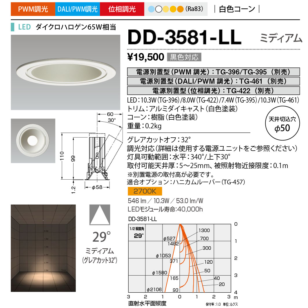 DD-3581-LL(山田照明) 商品詳細 ～ 照明器具・換気扇他、電設資材販売 